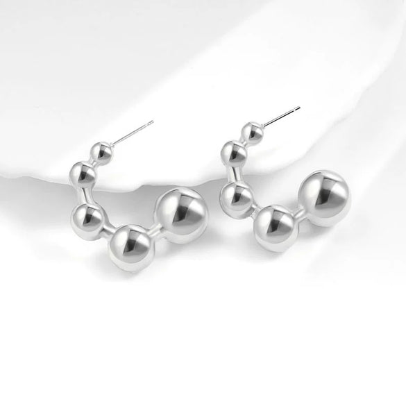 Metal Geometric Copper Earrings With Real Gold Plating
