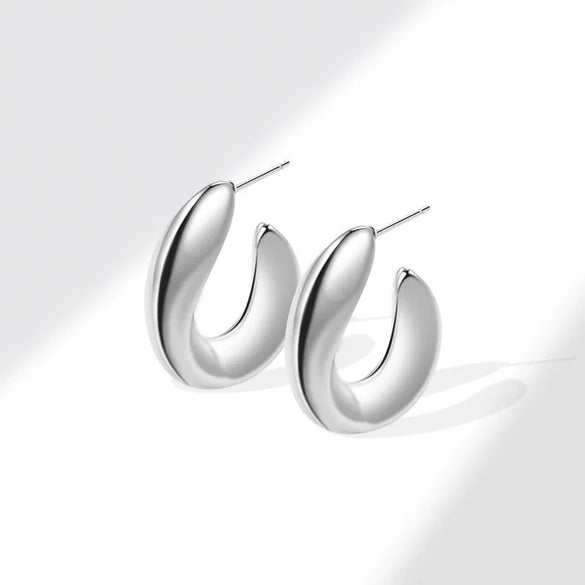 Metal Geometric Copper Earrings With Real Gold Plating