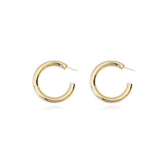 Metal Geometric Cshaped Electroplated Retro Exaggerated Earrings