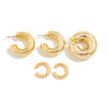 Metal Geometric Cshaped Electroplated Women's Ear Clip And Ear Nail Set