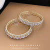 Metal Geometric Diamondencrusted Open Bracelet