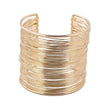 Metal Geometric Electroplated Opening Multilayer Arm Ring Bracelet