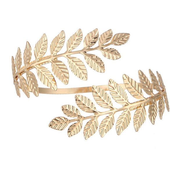 Metal Geometric Electroplated Opening Multilayer Arm Ring Bracelet