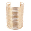 Metal Geometric Electroplated Opening Multilayer Arm Ring Bracelet