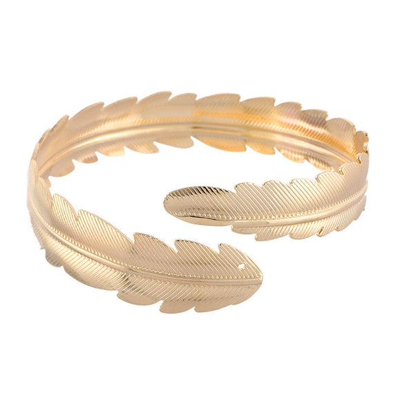 Metal Geometric Electroplated Opening Multilayer Arm Ring Bracelet