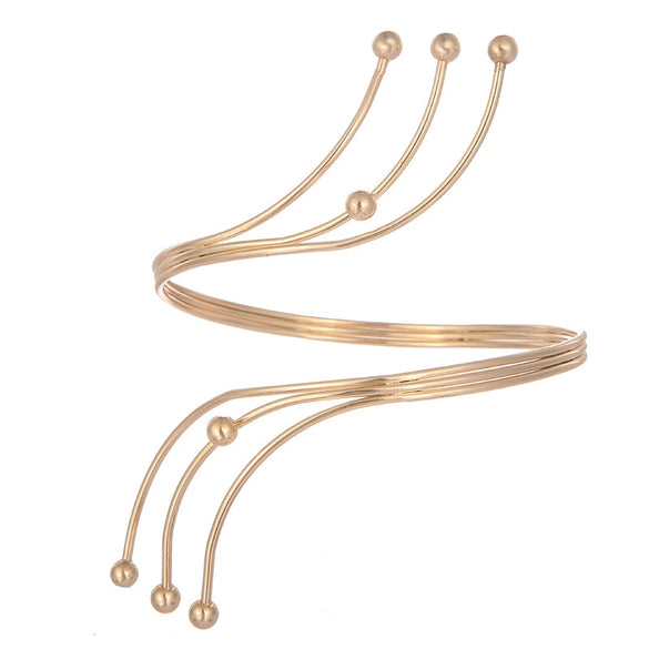 Metal Geometric Electroplated Opening Multilayer Arm Ring Bracelet
