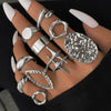 Metal Geometric Electroplated Women's Opening Ring Set
