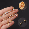 Metal Geometric Electroplated Women's Titanium Steel Gem Earrings