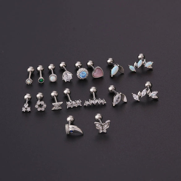 Metal Geometric Electroplated Women's Titanium Steel Gem Earrings