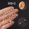 Metal Geometric Electroplated Women's Titanium Steel Gem Earrings