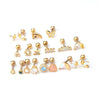Metal Geometric Electroplated Women's Titanium Steel Gem Earrings