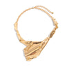 Metal Geometric Exaggerated Irregular Pleated Pendant Necklace For Women Electroplated