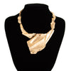 Metal Geometric Exaggerated Irregular Pleated Pendant Necklace For Women Electroplated