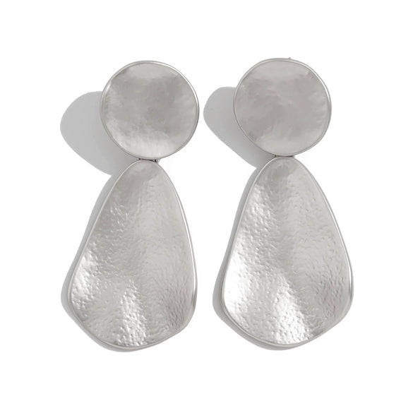 Metal Geometric Exaggerated Irregular Water Drop Stitching Electroplated Women's Ring Pendant Earrings