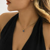 Metal Geometric Eye Pendant Box Chain Necklace For Women
