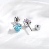 Metal Geometric Fivepointed Star Ear Bone Studs With Zirconia For Unisex Piercing