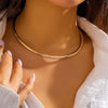 Metal Geometric Glossy Ring Style Women's Collar Choker Necklace