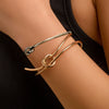 Metal Geometric Hollow Opening Bracelet With Electroplating For Women Minimalist Style