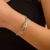 Metal Geometric Hollow Opening Bracelet With Electroplating For Women Minimalist Style