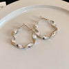 Metal Geometric Hoop Earrings Highend Luxury Electroplating Style For Women