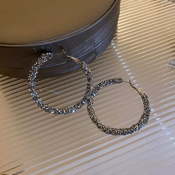 Metal Geometric Hoop Earrings Highend Luxury Electroplating Style For Women