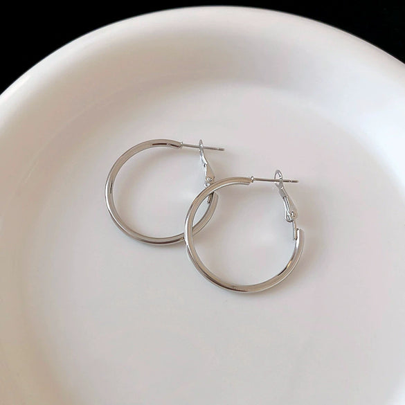 Metal Geometric Hoop Earrings Highend Luxury Electroplating Style For Women