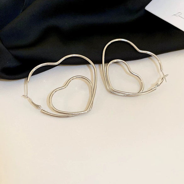 Metal Geometric Hoop Earrings Highend Luxury Electroplating Style For Women