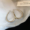 Metal Geometric Hoop Earrings Highend Luxury Electroplating Style For Women
