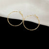 Metal Geometric Hoop Round Earrings For Women With Electroplating