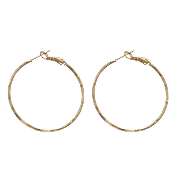 Metal Geometric Hoop Round Earrings For Women With Electroplating