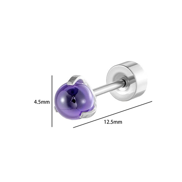 Metal Geometric Inlay Titanium Steel Earrings For Unisex Piercing
