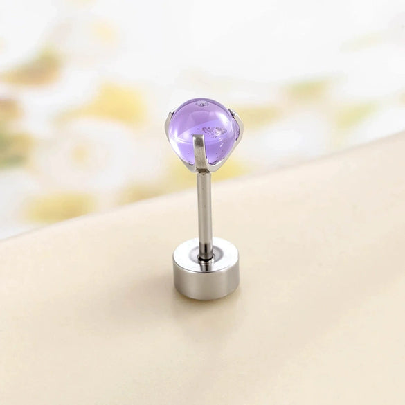 Metal Geometric Inlay Titanium Steel Earrings For Unisex Piercing