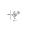 Metal Geometric Inner Tooth Thread Flat Bottom Rod Butterfly Flower Lip Nail Ear Bone Nail Puncture Jewelry For Women With Electroplating Treatment