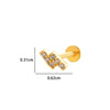 Metal Geometric Inner Tooth Thread Flat Bottom Rod Butterfly Flower Lip Nail Ear Bone Nail Puncture Jewelry For Women With Electroplating Treatment