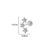 Metal Geometric Inner Tooth Thread Flat Bottom Rod Butterfly Flower Lip Nail Ear Bone Nail Puncture Jewelry For Women With Electroplating Treatment