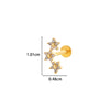 Metal Geometric Inner Tooth Thread Flat Bottom Rod Butterfly Flower Lip Nail Ear Bone Nail Puncture Jewelry For Women With Electroplating Treatment