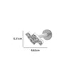 Metal Geometric Inner Tooth Thread Flat Bottom Rod Butterfly Flower Lip Nail Ear Bone Nail Puncture Jewelry For Women With Electroplating Treatment