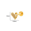 Metal Geometric Inner Tooth Thread Flat Bottom Rod Butterfly Flower Lip Nail Ear Bone Nail Puncture Jewelry For Women With Electroplating Treatment