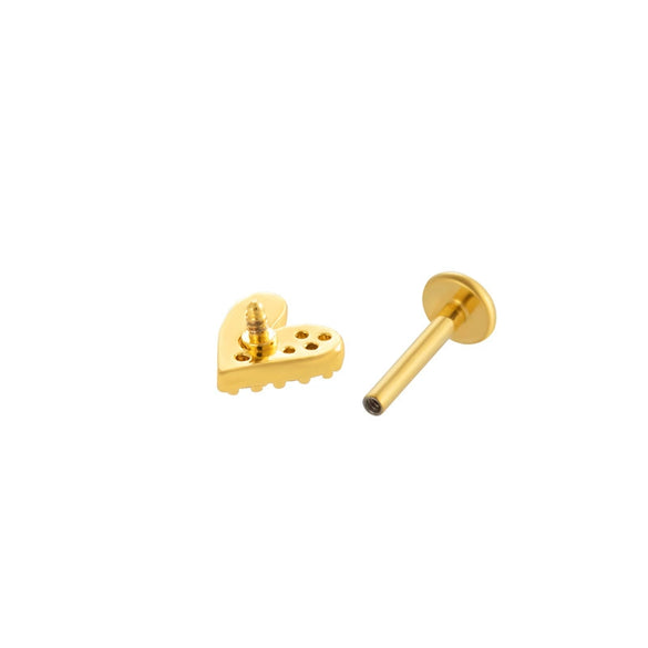 Metal Geometric Inner Tooth Thread Flat Bottom Rod Butterfly Flower Lip Nail Ear Bone Nail Puncture Jewelry For Women With Electroplating Treatment
