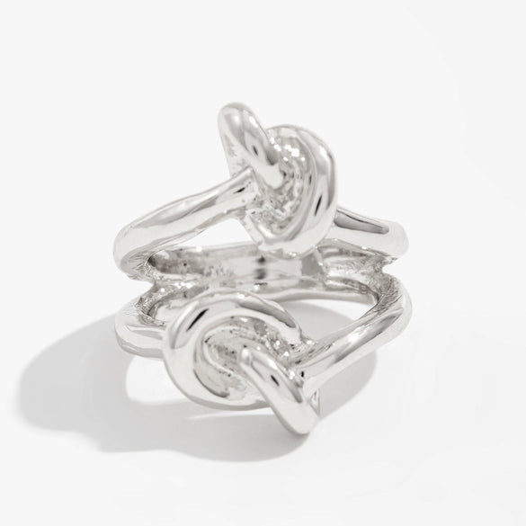 Metal Geometric Irregular Ring With Electroplating For Women