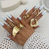 Metal Geometric Irregular Ring With Electroplating For Women