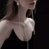 Metal Geometric Long Tassel Earrings Electroplated Simple Cold Style For Women