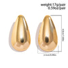 Metal Geometric Love Pleated Drop And Heart Shape Stud Earrings For Women With Electroplating Treatment
