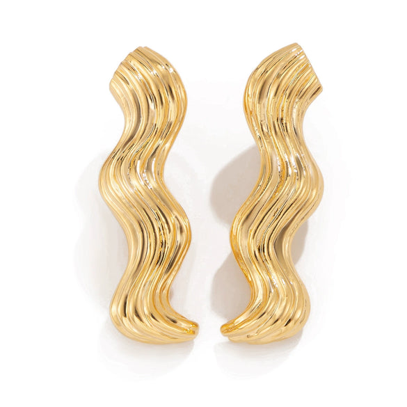 Metal Geometric Niche Style Wavy Open Collar Choker And Lava Bracelet For Women