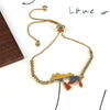 Metal Geometric Oil Dropping Adjustable Bead Chain Bracelet Jewelry For Women And Unisex