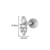 Metal Geometric Pendant Stainless Steel Rod Ear Nail Inlaid Zircon Set With Diamonds