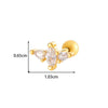 Metal Geometric Pendant Stainless Steel Rod Ear Nail Inlaid Zircon Set With Diamonds