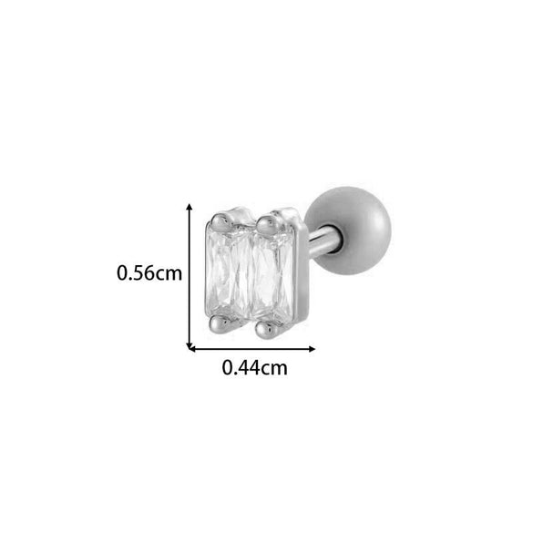 Metal Geometric Pendant Stainless Steel Rod Ear Nail Inlaid Zircon Set With Diamonds