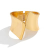 Metal Geometric Personality Electroplated Spring Bracelet With Irregular Wave Opening Design