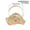Metal Geometric Personality Open Ring And Hoop Finger Ring Bracelet With Metal Thread Winding And Electroplating
